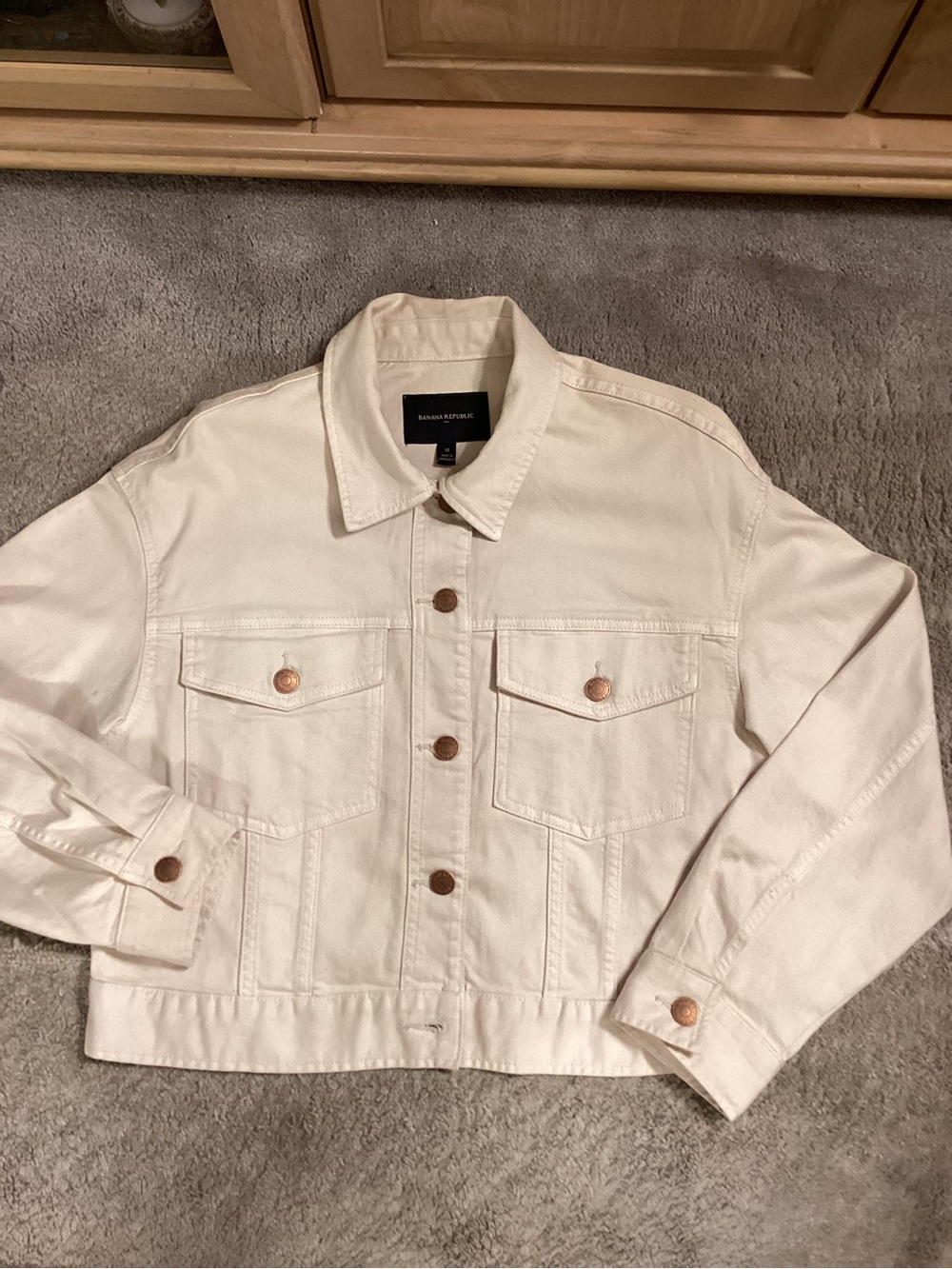 Banana Republic Off-White Denim Jacket - Women's